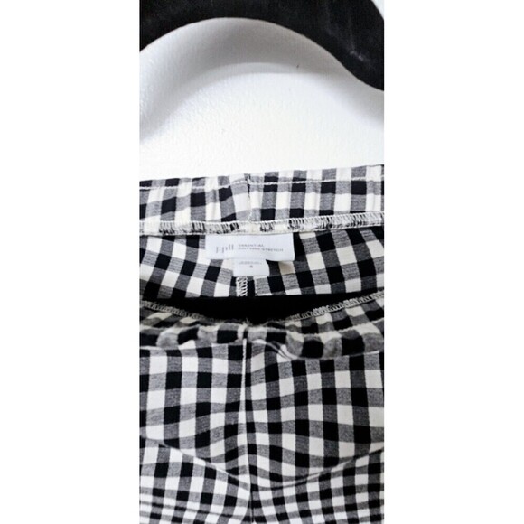 J JILL Essential Gray Black Checkered Stretch Front Pockets Straight Pants (8) - Picture 2 of 5